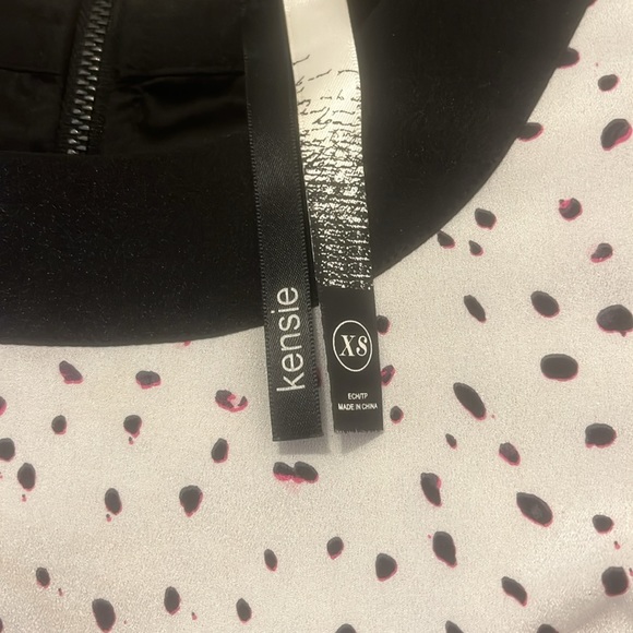 Kensie dress- blank and white color block, pink and purple accents in the spots - Picture 2 of 3